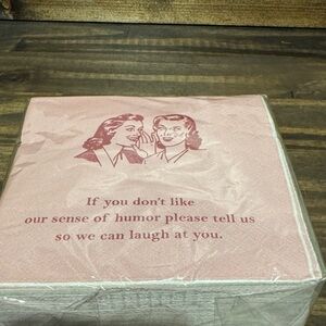 Witty Pink Party Napkins- 40 3-Ply Beverage Napkins.